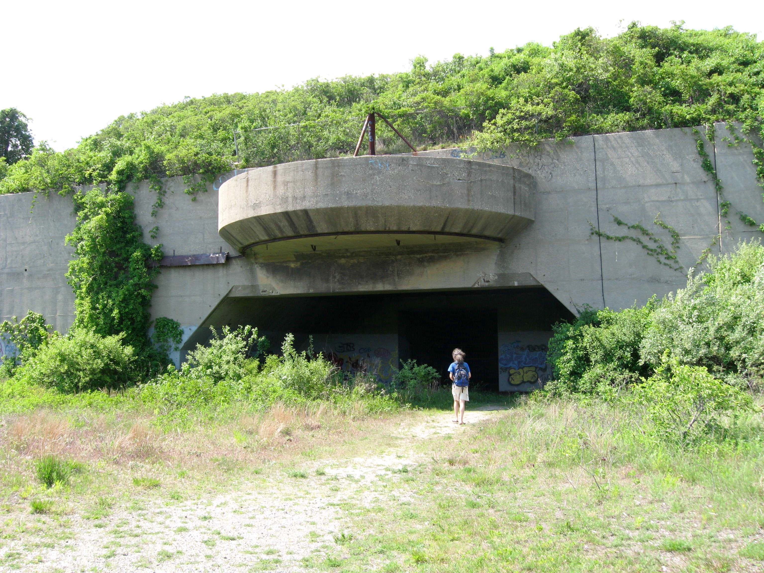 Empty 16-inch gun battery casemate at Fort Tilden, Queens