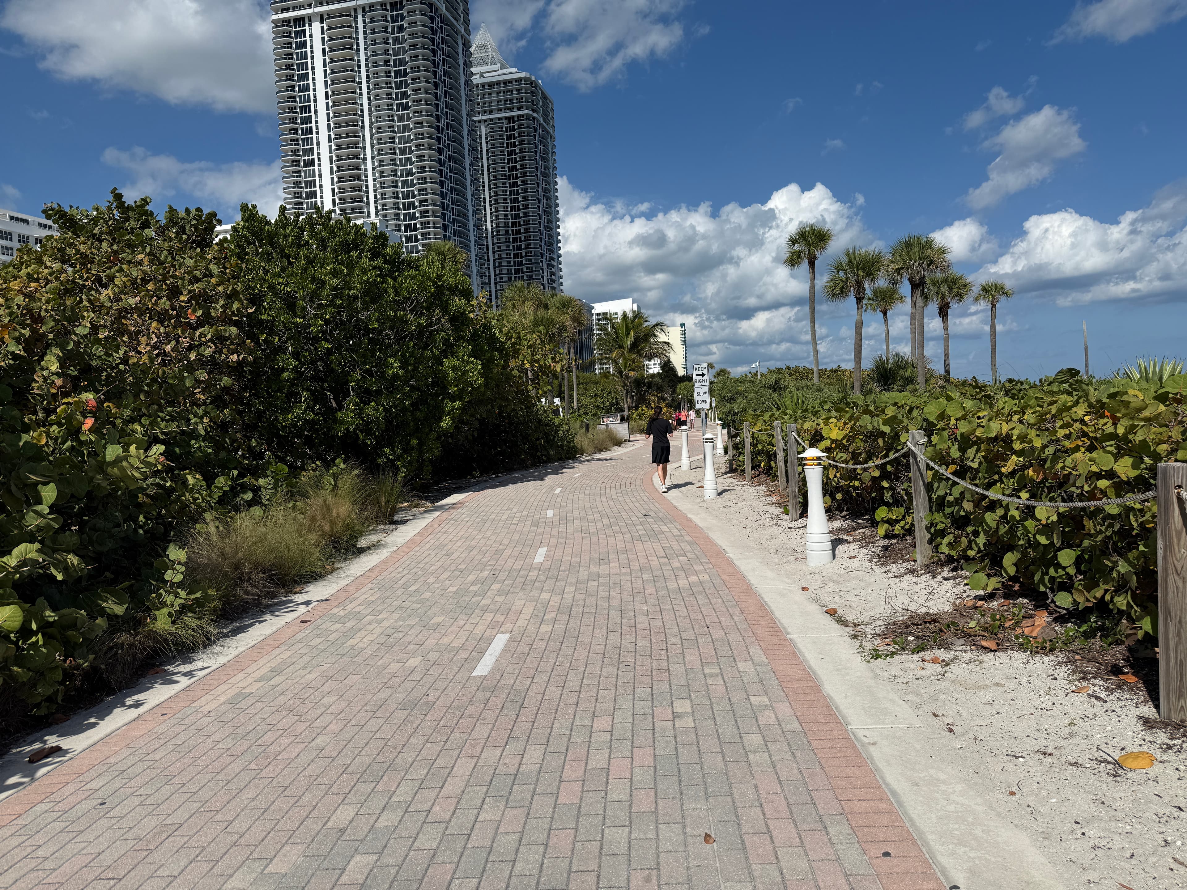 The Miami Beach boardwalk looking north at Midbeach Park