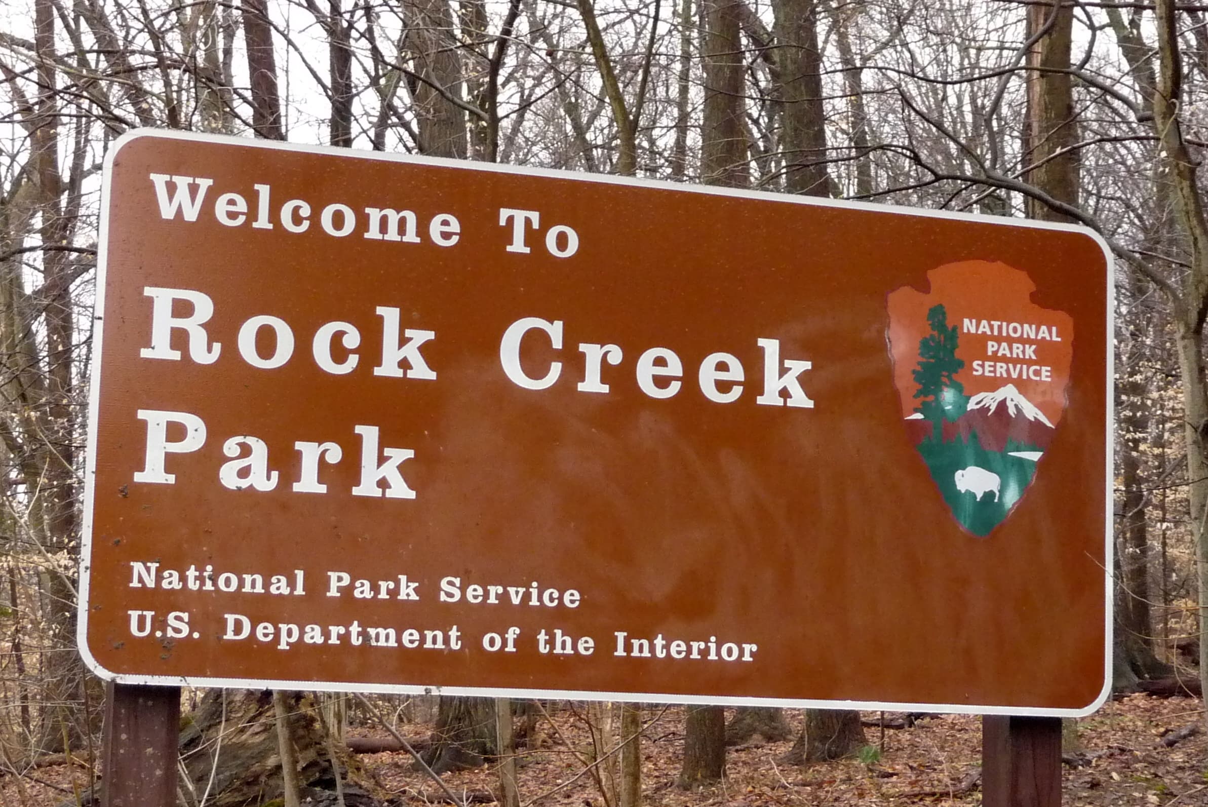National Park Service sign in Rock Creek Park