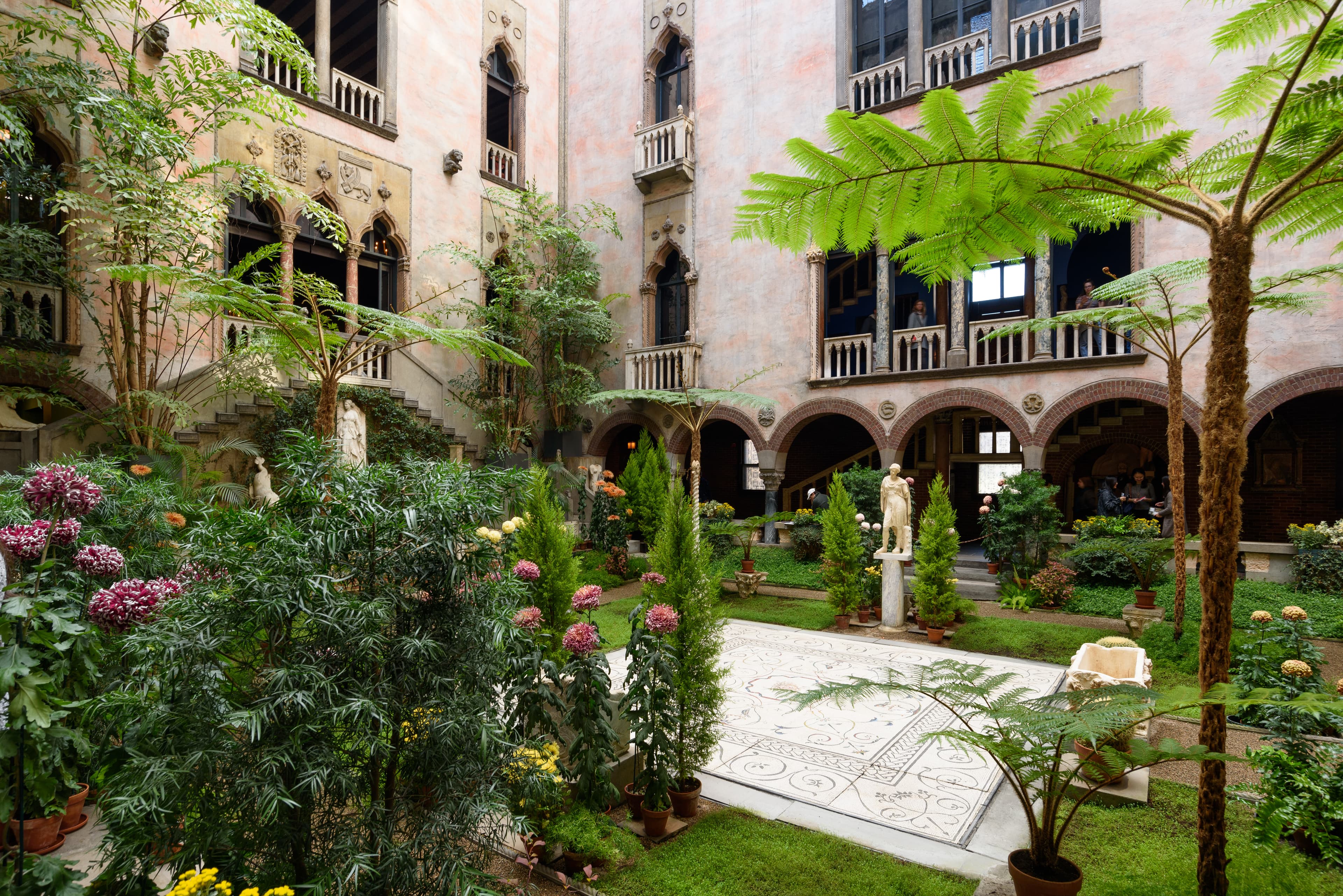 The Gardner Museum's courtyard, photographed in November 2016 — the glass-roofed garden court at the center of Fenway Court