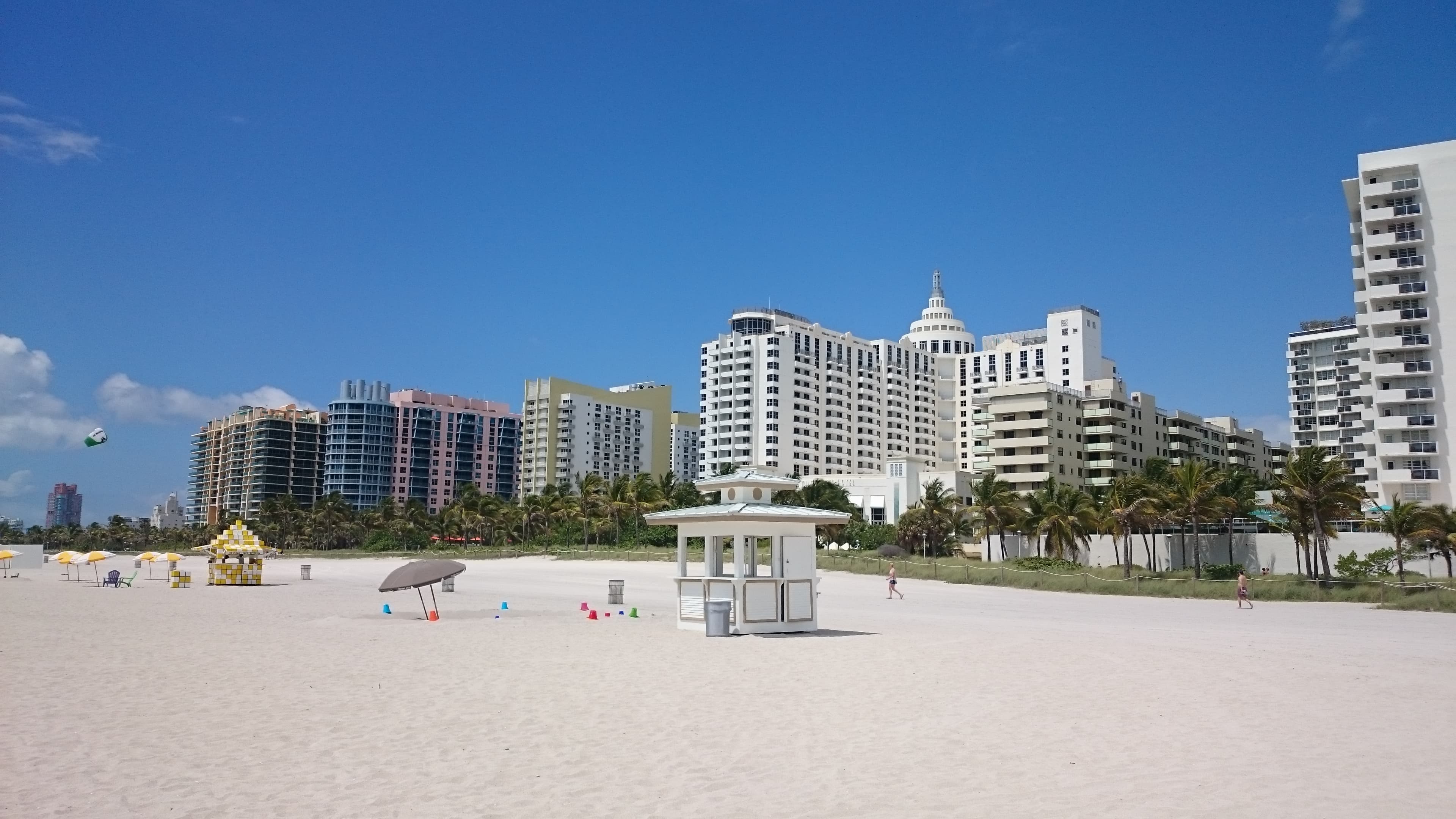 A wide view of South Beach, Miami Beach, photographed in May 2015.