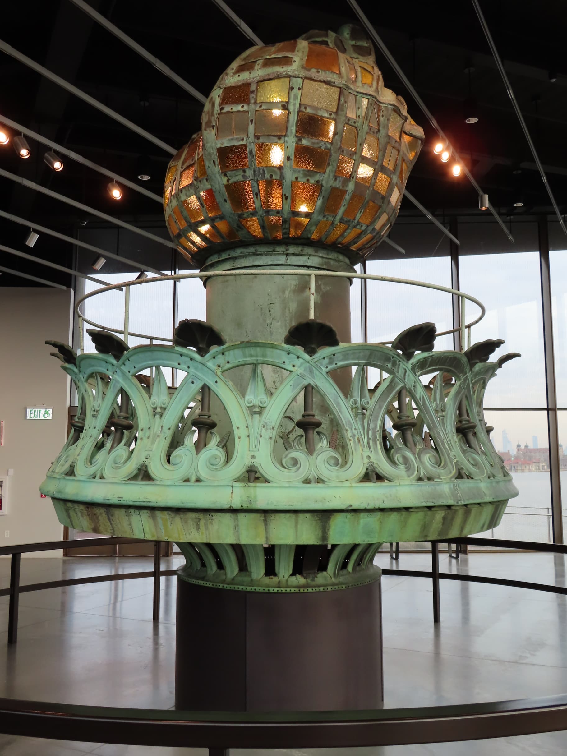 The Statue of Liberty's original 1886 torch on display in the Statue of Liberty Museum on Liberty Island